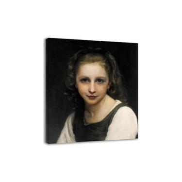 Imagem de LXURY Bouguereau.Retrato de uma jovem. Reprodução de pinturas famosas. Arte de parede em tela. Pôsteres e impressões. Imagem para decoração de casa 50 x 60 cm Moldura interna