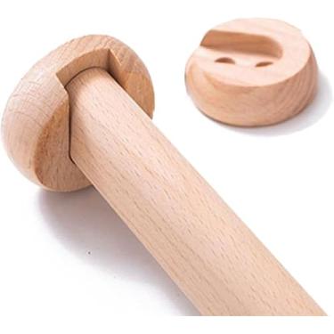 Imagem de 1pcs Haste De Armário Redonda De Madeira Haste De Armário De Madeira Com Suportes De Extremidade Para Armazenamento De Armário Corte Personalizado No Tamanho 15,7 '' -59 '', D2cm/0.78in, L 70cm/27.5In