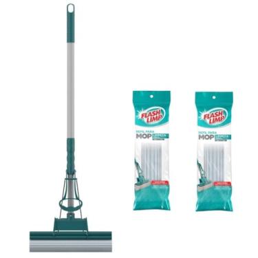 Imagem de Kit Mop PVA com Cabo Telescópico, 1 Rodo Mágico MOP7671, 2 Refis RMOP7671