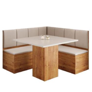 Imagem de Conjunto Sala de Jantar Canto Alemão Com Baú Liebe com Mesa Lord Velud