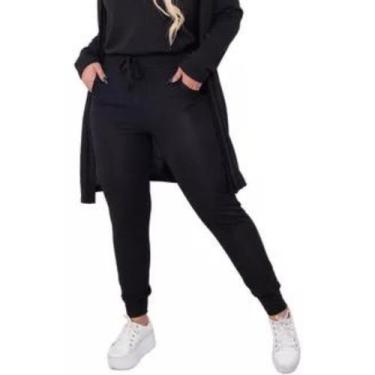 Imagem de Calça Feminina Jogger Com punho e Elástico na Cintura - Amariti, Preto