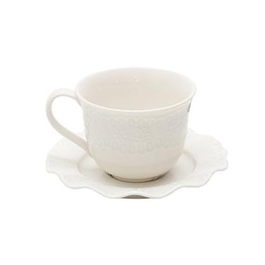 Imagem de Conjunto 6 Xícaras P/café C/píres De Porcelana Princess 90ml Lyor Branco Único
