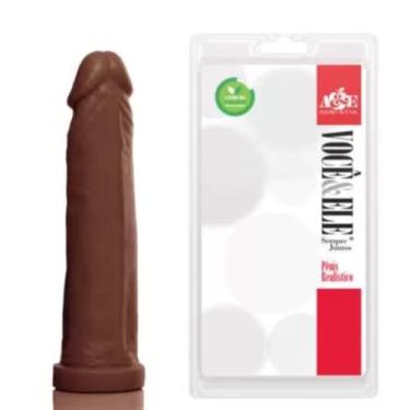 Imagem de Pênis Silicone Macio Realístico Prótese 10 Marrom 18,5x4,5Cm