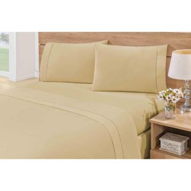 Imagem de Jogo De Lençol 3 Peças- Casal Queen 180 Fios - Branco Rosê - NoBrand, 