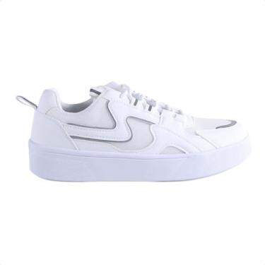 Imagem de Tênis Moda Feminino Casual Ramarim Branco, Crystal, Bco, Prata, 36