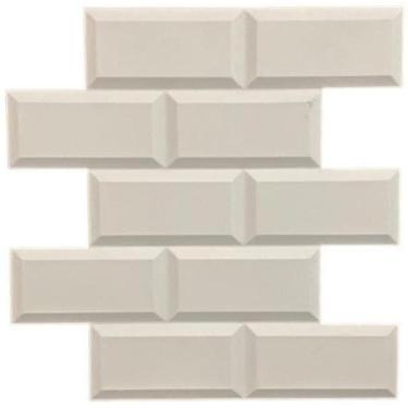 Imagem de 8 Placas Tijolinho Retro 3D De Parede Revestimento 50 X 50Cm