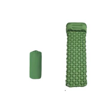 Imagem de Colchão de ar leve para acampamento TPU inflável almofada de dormir impermeável portátil dobrável (0,6 kg/190 x 58 cm) (verde militar)