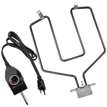 Imagem de Elemento de aquecimento elétrico de 1500W adequado para defumadores elétricos Masterbuilt 20070210 20070410 76.2 cm, com controlador de termostato ajustável, 110V