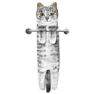 Imagem de Toalhas de mão DaisyJoy Cat Funny Decorative para banheiro