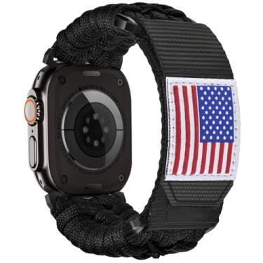 Imagem de CAGOS Pulseira masculina de nylon resistente para Apple Watch Ultra 2/Ultra, séries 10 9, 8, 7, 6, 5, 4, 3, 2 e 1 SE de 49 mm, 46 mm, 44 mm, 42 mm, compatível com iWatch Ultra 2/Ultra, séries 10 9, 8