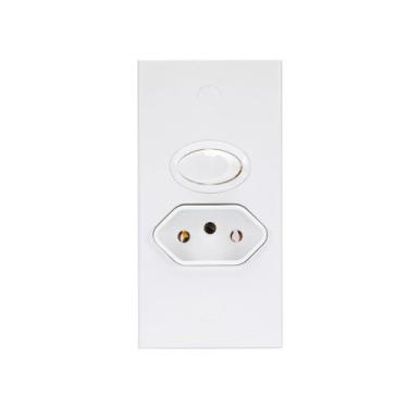 Imagem de Conjunto para móveis com  Interruptor Simples 3A 250V~+ Tomada 2P+T 10
