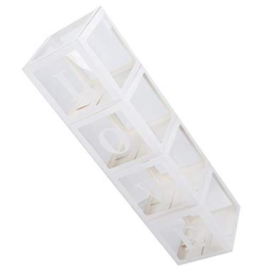 Imagem de Caixa de decoração de balão transparente de 4pcs com cartas de amor, estação de exibição de 30x30x30cm para decoração de casamento no chá de bebê (AMOR)