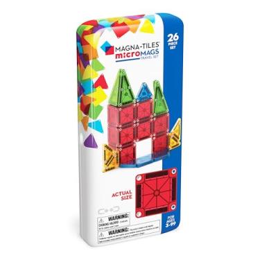 Imagem de MAGNA-TILES microMAGS 26-Piece Travel Magnetic Construction Set – Bold Colors, The Original Magnetic Building Brand