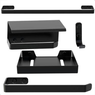 Imagem de Max System Kit Acessorio Central Banheiro Simples 8mm Preto - Fast Vid
