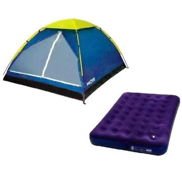 Imagem de Kit Barraca Iglu 4 Pessoas + 1 Colchão De Casal Inflavel