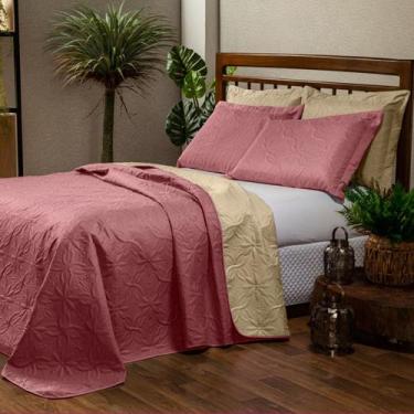Imagem de Colcha de Cama Box Cobre Leito Casal Queen Size Dupla Face 150 Fios Ma