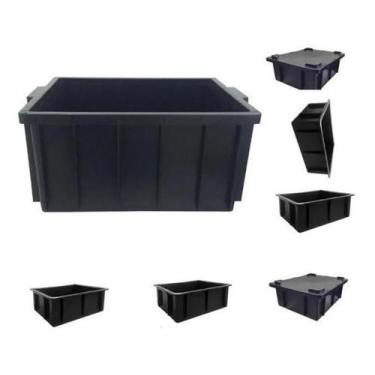 Imagem de 4 Pçs Caixa Plastica Organizadora Com Tampa 28L Composteira - Higipack