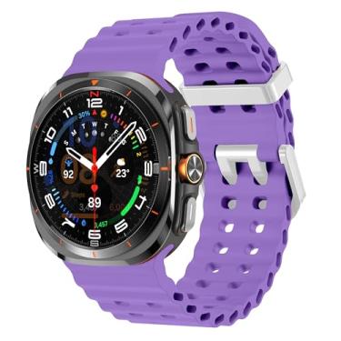Imagem de Sodhad Pulseira de silicone macio compatível com Samsung Galaxy Watch 7 de 44 mm e 40 mm e pulseiras esportivas respiráveis para Galaxy Watch 7 6 5 4 de 44 mm e 40 mm / 6 Classic de 43 mm 47 mm / 5