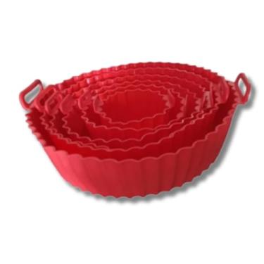 Imagem de Kit 6 Formas de Silicone para Air Fryer – Reutilizáveis, Antiaderentes, Resistentes ao Calor, Laváveis e Econômicas – Acessório Prático para Fritadeira Elétrica