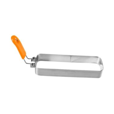 Imagem de SiaBiced Anel de ovo frito Utensílio de cozinha Omelete Hotel Grelha Acessórios Café Cozinhar Sobremesa Loja Fogão Interior Retângulo Antiaderente, Laranja