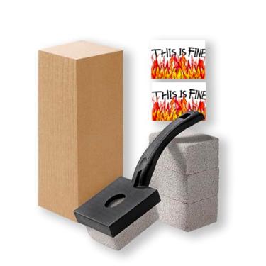 Imagem de Limpador de churrasqueira de pedra-pomes; limpador de tijolos de limpeza de churrasqueira com alça; bloco de limpeza de pedra para churrasqueira; limpador de pedra-pomes para churrasqueira para