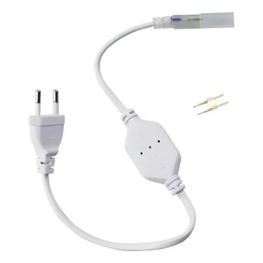 Imagem de 2X Kit 5 Conector Fonte Fita Led Mangueira Chata Bivolt Plug