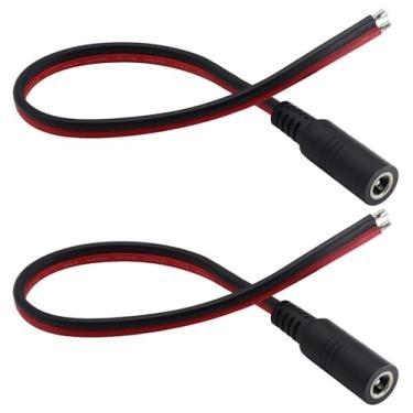 Imagem de HCFeng Cabo de alimentação 14AWG DC 5,5 mm x 2,1 mm fêmea cabo de alimentação de extremidade aberta DC5521 cabo de conversão de extensão de alimentação adequado para câmera de segurança CCTV, fita de