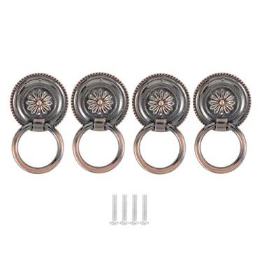 Imagem de Pssopp Puxador de porta em forma retrô antigo de liga de zinco puxadores de armário para armário de TV armário de joias (Honggu-grande)