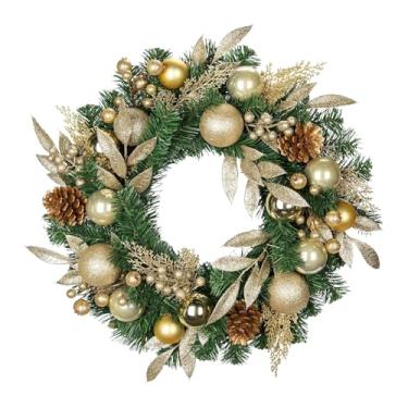 Imagem de Esquirla Guirlanda de Natal para Porta de Entrada, Decoração de Natal, 61 Cm, Decorativa E Realista com Bolas