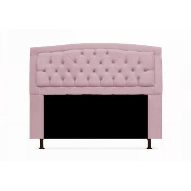Imagem de Cabeceira Geovana Para Cama Box Casal 140 cm Suede Rosa Bebe - LM DECOR