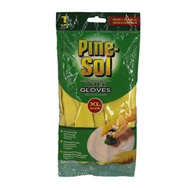 Imagem de Pine-Sol Luvas de látex premium | Proteção contra bactérias, germes, produtos químicos, odores | Uso interno/externo para limpeza segura, lavagem, jardinagem | 1 par, extra grande, X (pacote com 2