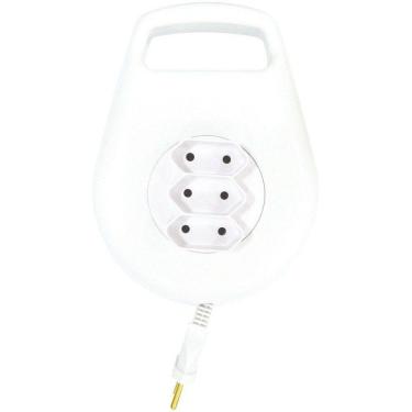 Imagem de Extensão Tomada 3 Saídas Redonda 5M Branca Ilumi Caixa 10Un