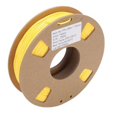 Imagem de ASHATA Filamento da Impressora 3D TPU, 1,75 Mm de Baixo Odor de Deformação Mínima Filamento Flexível Com Forte Resistência Ao óleo de Ligação, para Impressoras 3D SOENS SOEN (Amarelo)