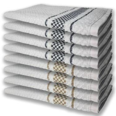 Imagem de 8 Panos De Prato Atoalhado Felpudo Premium 4 Preto 4 Marrom