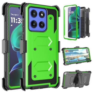 Imagem de Takfox Capa para Moto G Stylus 5G 2025, para Motorola G Stylus 2025 5G, protetor de tela integrado, suporte, clipe de cinto, coldre de corpo inteiro, proteção de camada dupla de grau militar, capa à