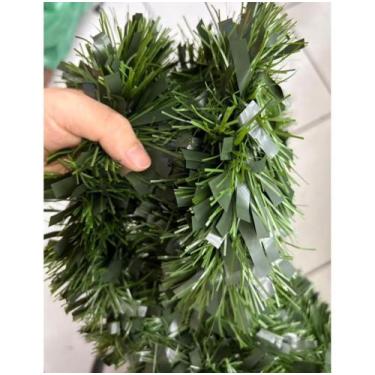 Imagem de Festão Verde Militar Duas Espessuras Decoração Natal 2 Metro/5 Metros 