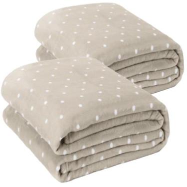 Imagem de Kit 02 Cobertor Manta Casal Queen Size Poá Bolinha Softy 2,40 x 2,20 T