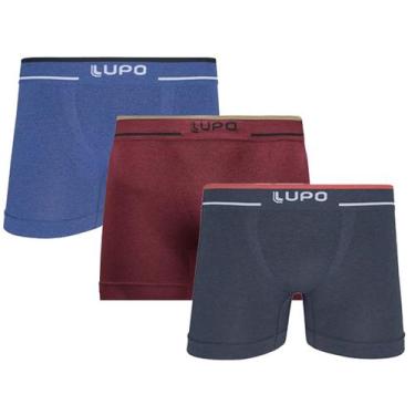 Imagem de Kit 3 Cuecas Boxer Lupo Microfibra Sem Costura - Toque Suave e Tecnolo