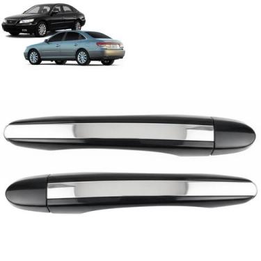 Imagem de Par Maçanetas Externas Puxador Portas Traseiras Esquerda + Direita Aze