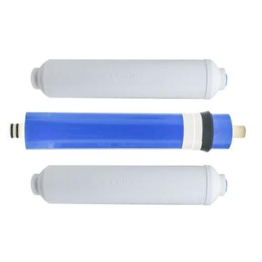 Imagem de Kit Refil Osmose Reversa 100gpd 3 Estágios Alcalinizante e Compacto - 