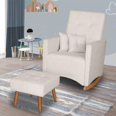 Imagem de Poltrona de amamentação balanço ana com puff bouclê - Ifa Deccor, OFF 