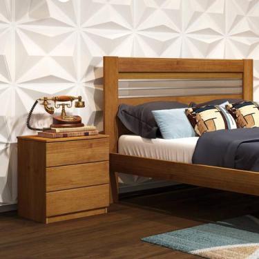 Imagem de Mesa de cabeceira 3 gavetas corrediças telescópicas - Veronna-Cinamomo