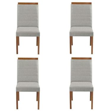 Imagem de Kit 4 Cadeiras Decorativas Sala de Jantar Luxo Sueli Facto Prata - Moz
