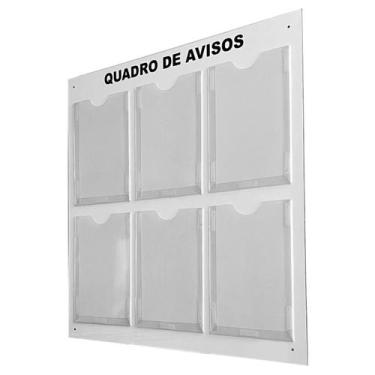 Imagem de Quadro Aviso Gestão à Vista 6 Displays A4 ACM Branco Organização Profi