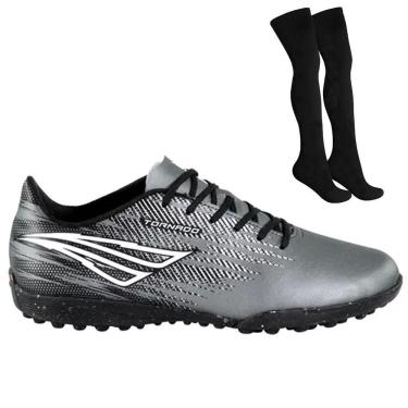 Imagem de Kit Chuteira Society Penalty Tornado Infantil + Meião