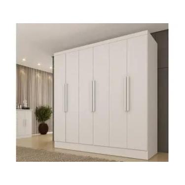 Imagem de Guarda Roupa Bariloche 6 Portas e 4 Gavetas Internas Tcil Branco MOVEI