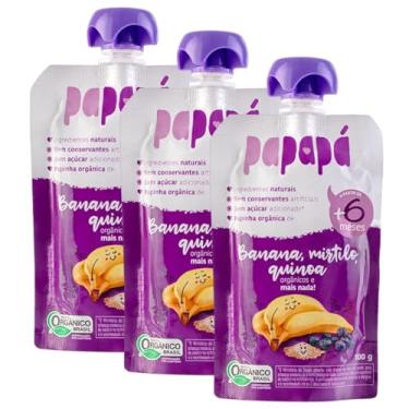 Imagem de Kit 3 Papinha Orgânica de Banana, Mirtilo E Quinoa 100g - Papapá