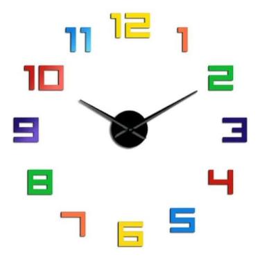 Imagem de Super Relógio De Parede Grande Tipo 3d Luxo Adesivo Decoração Casa - C