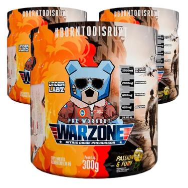 Imagem de Combo 3 Pré-Treino Warzone Under Labz 300g Pump Matrix-Unissex