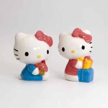Imagem de Blue Sky Clayworks Conjunto de 2 peças de castiçal de aniversário Hello Kitty, acessórios para casa e cozinha, cerâmica, 23764